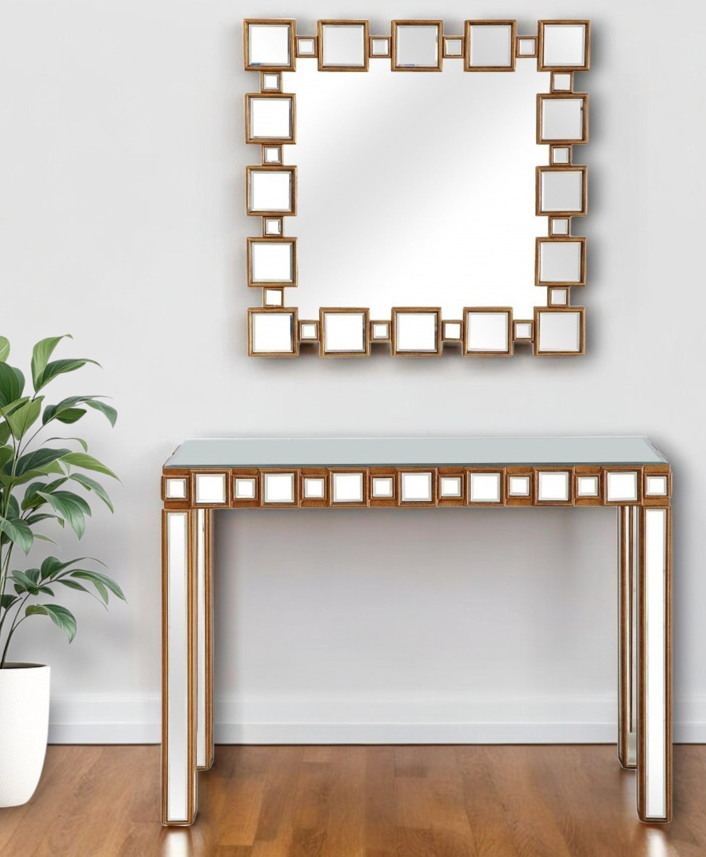 Mirrored Glass Console Table
