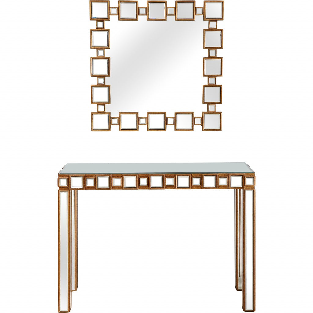 Mirrored Glass Console Table
