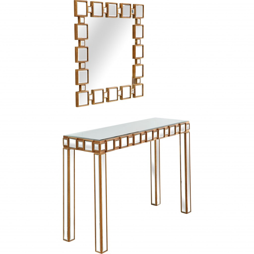Mirrored Glass Console Table