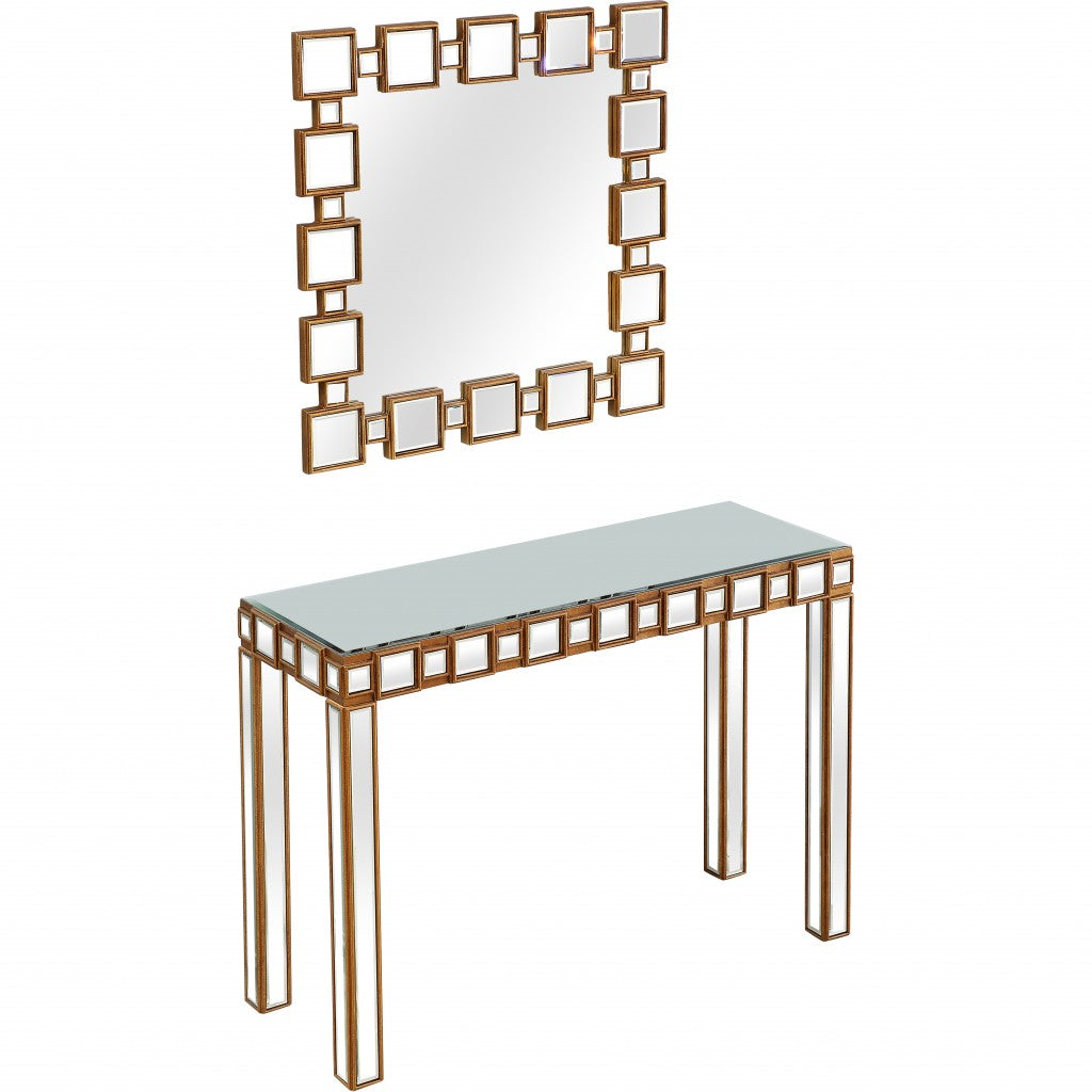 Mirrored Glass Console Table