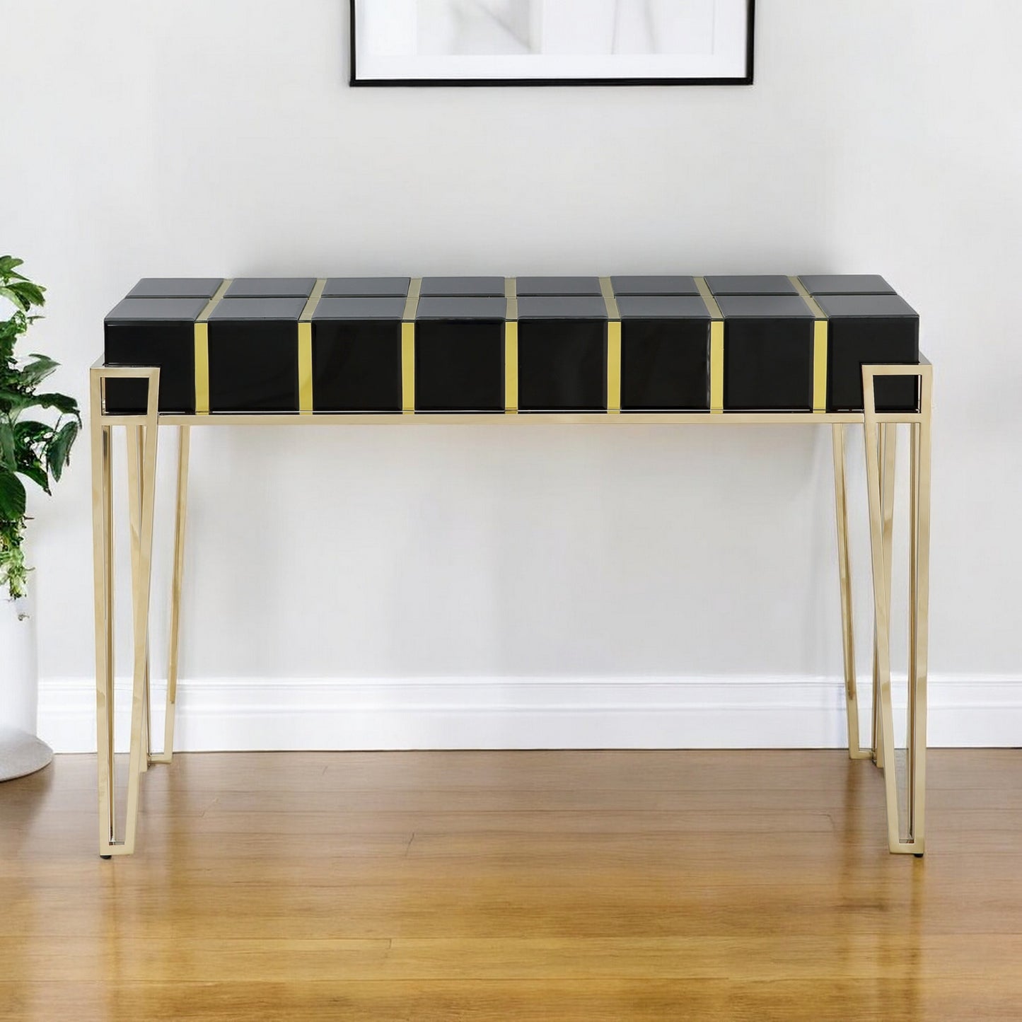 Mirrored Glass Console Table