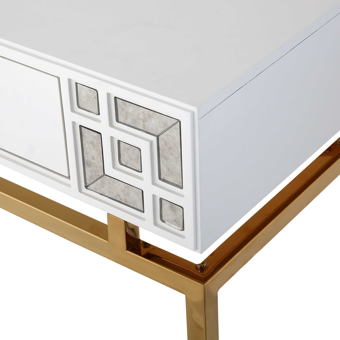 Wood Console Table with Two Drawers
