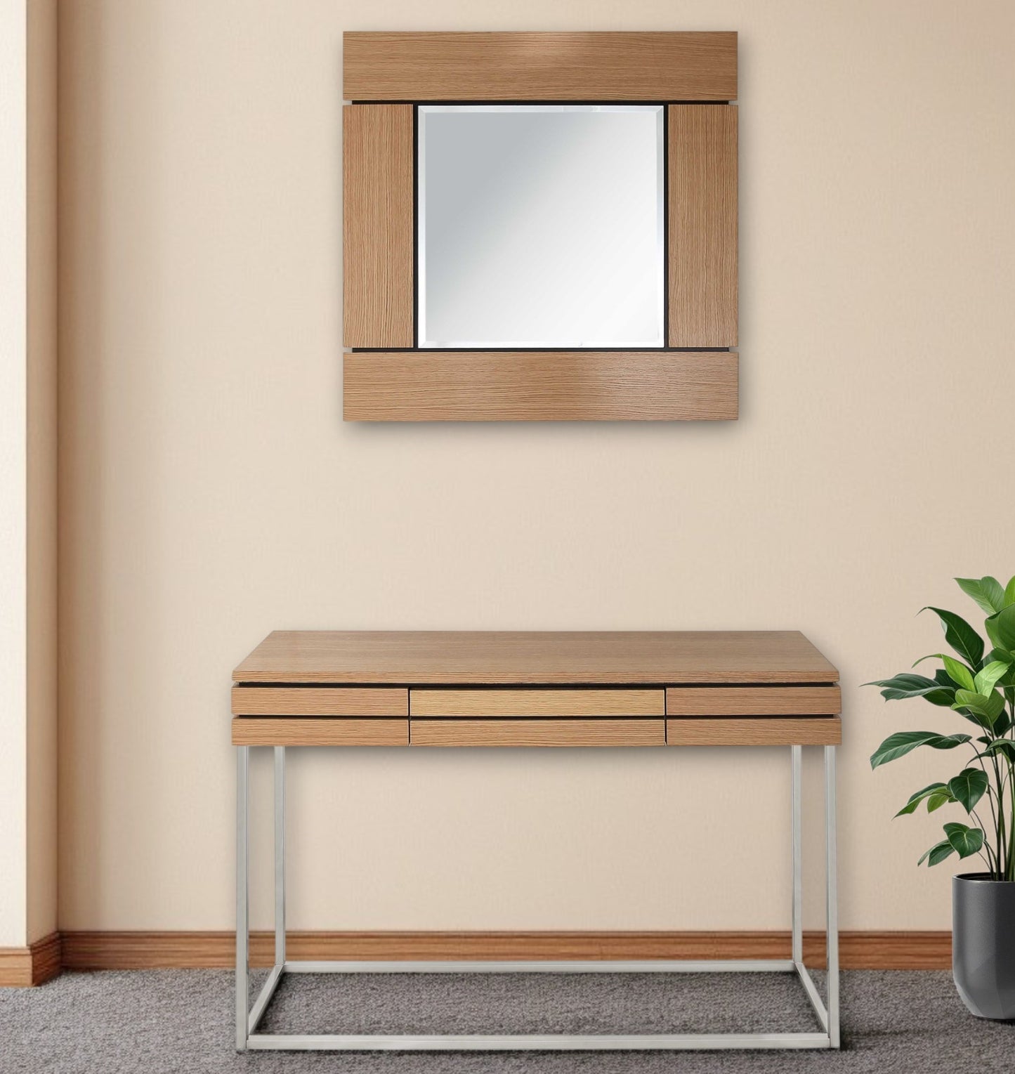 Wood Frame Console Table with Drawer