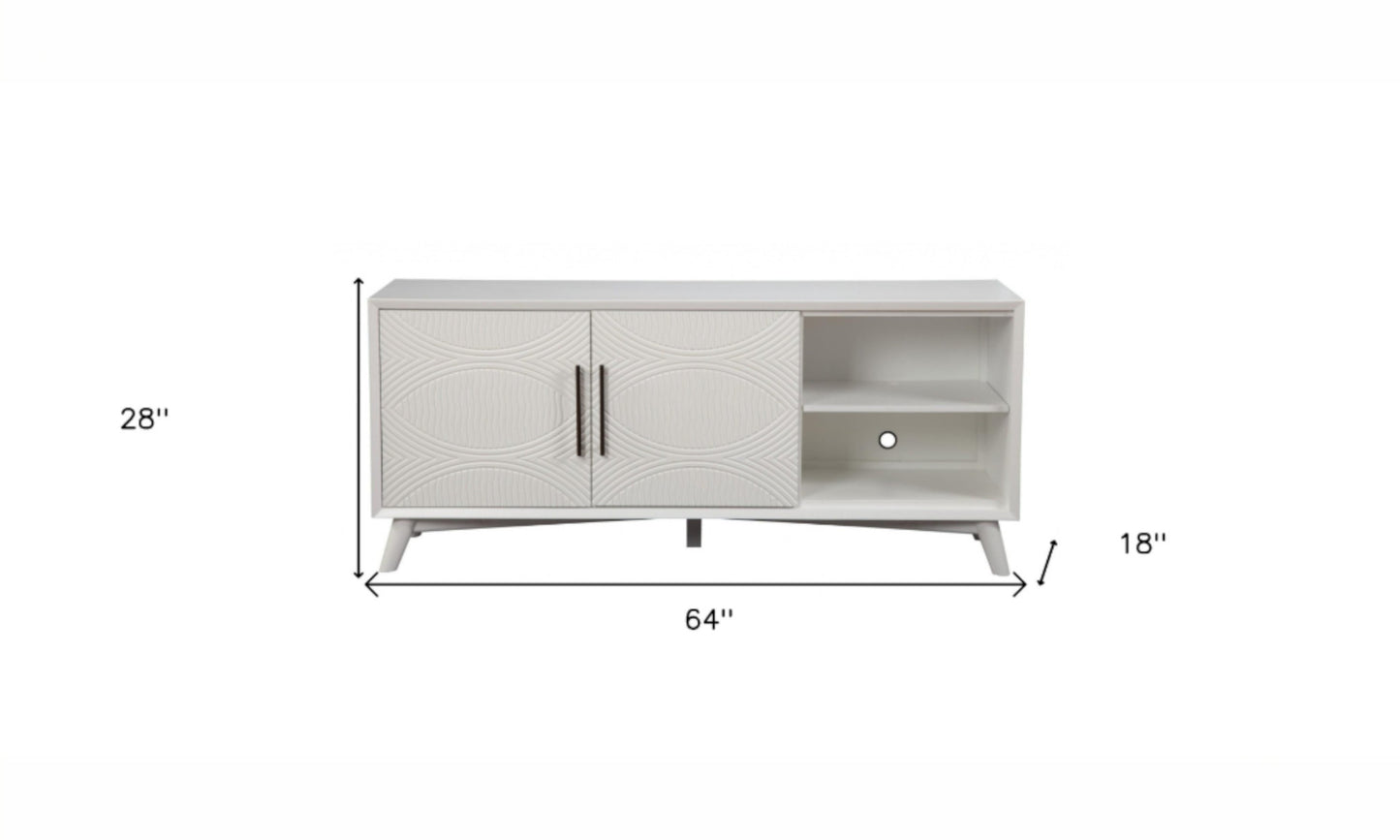 Pine Solid Wood Open Shelving TV Stand