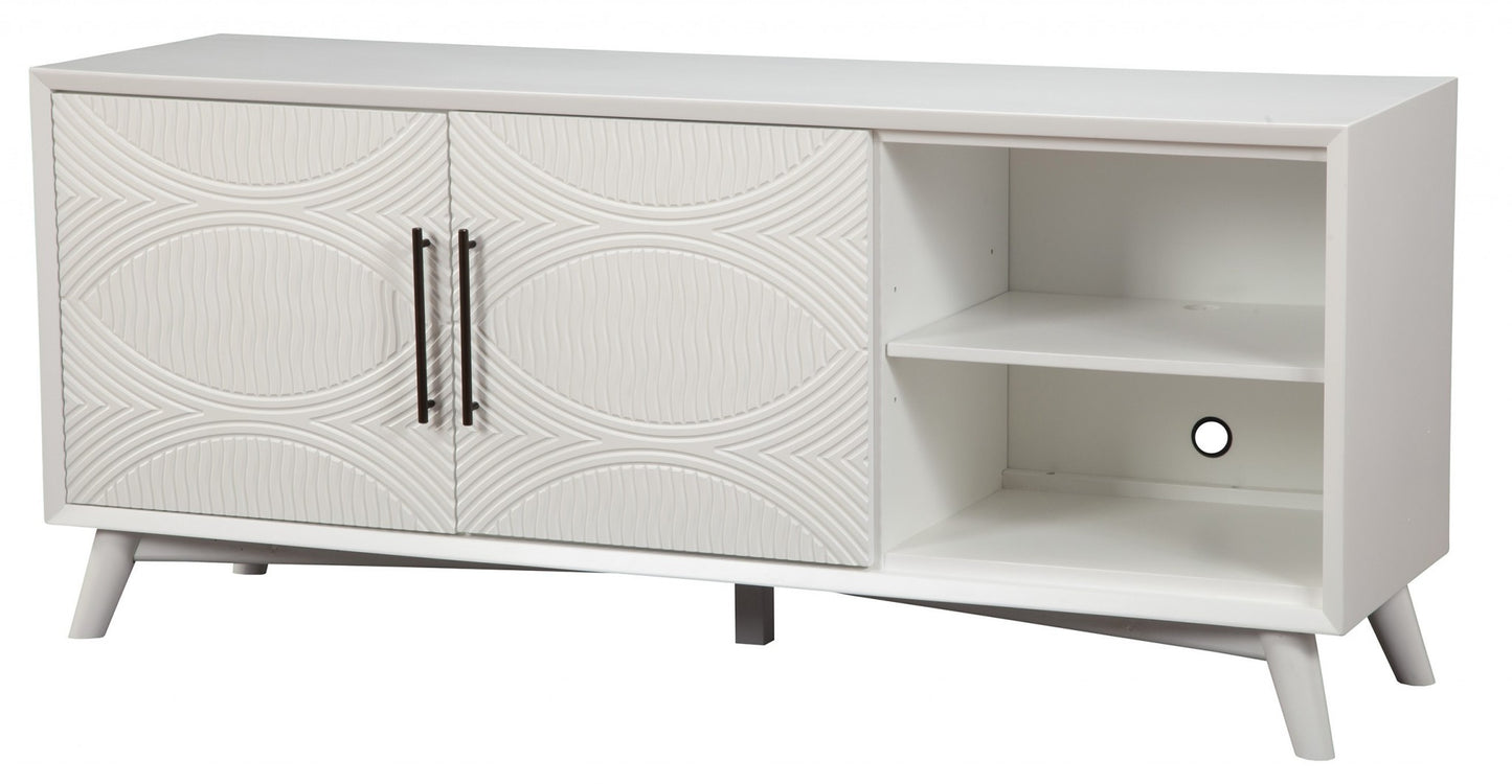 Pine Solid Wood Open Shelving TV Stand