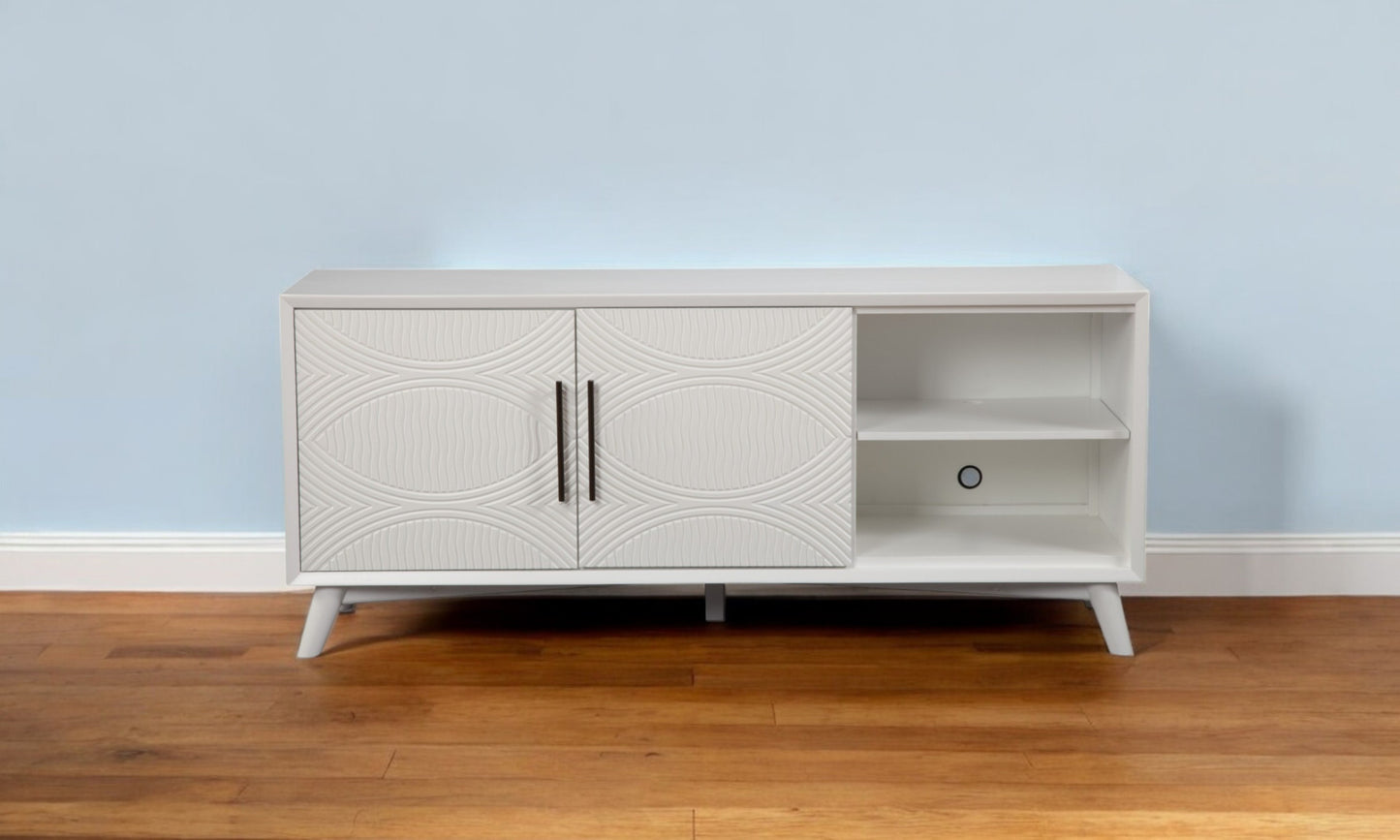 Pine Solid Wood Open Shelving TV Stand