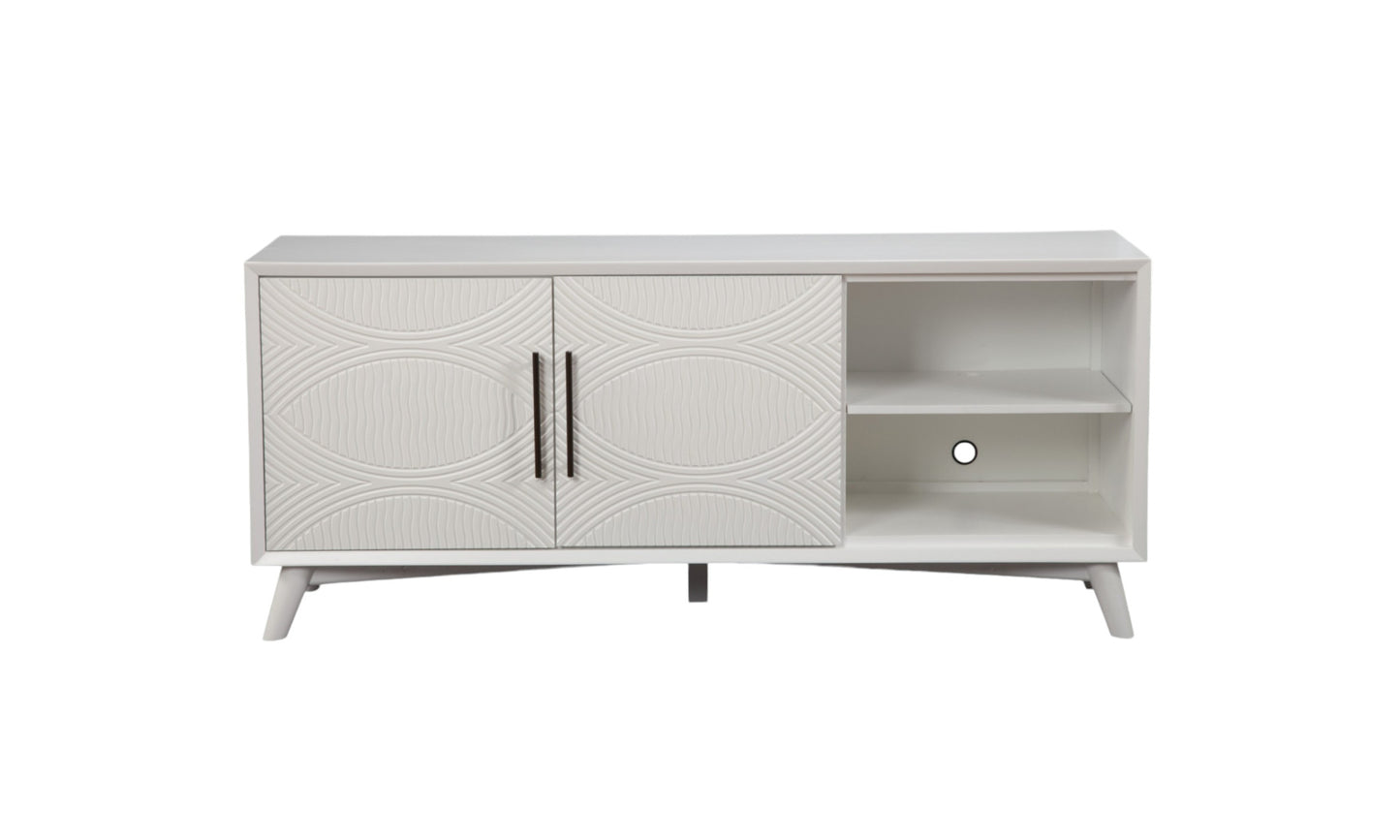 Pine Solid Wood Open Shelving TV Stand