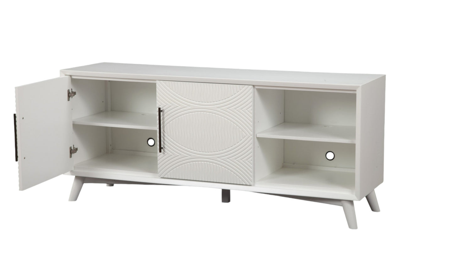 Pine Solid Wood Open Shelving TV Stand