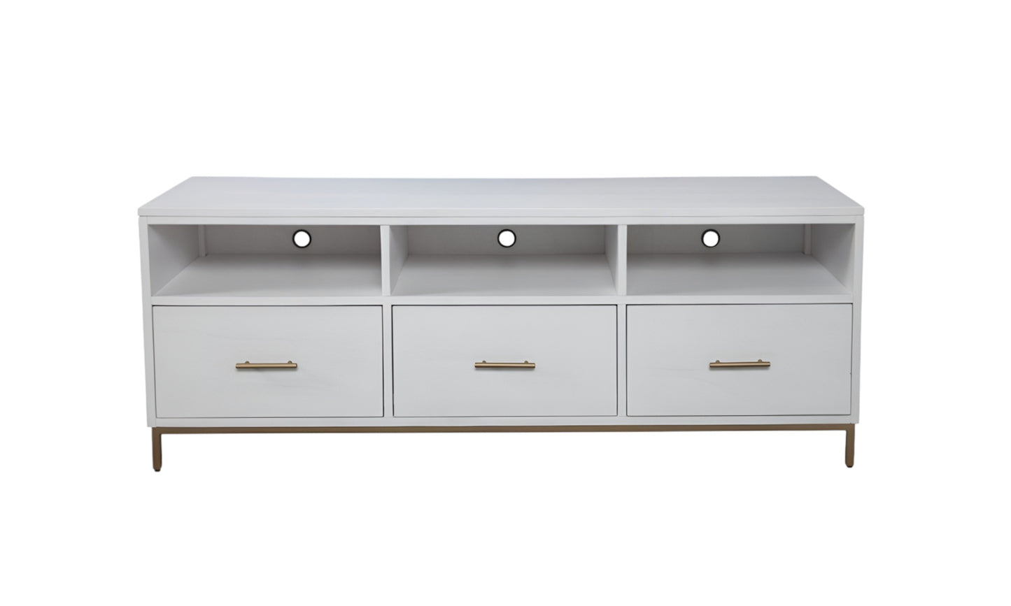 Mahogany Solid Wood Open Shelving TV Stand