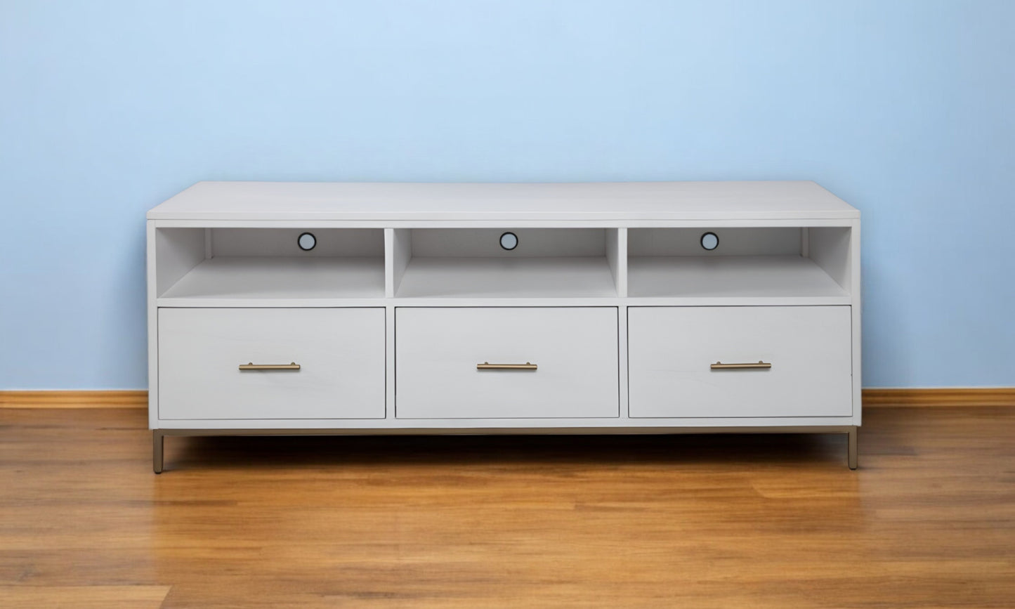 Mahogany Solid Wood Open Shelving TV Stand