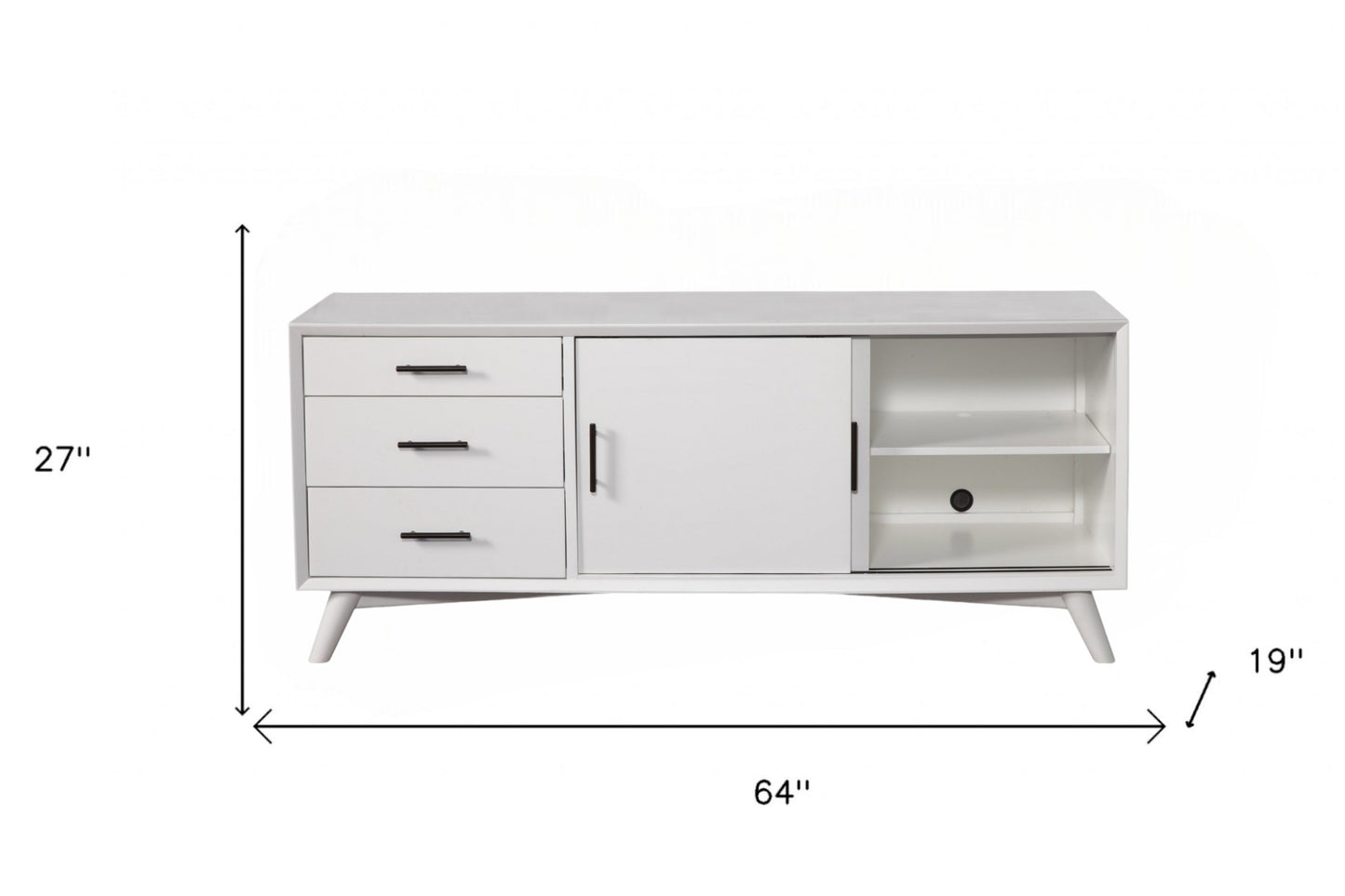 Mahogany Solid Wood Enclosed and Open Storage TV Stand