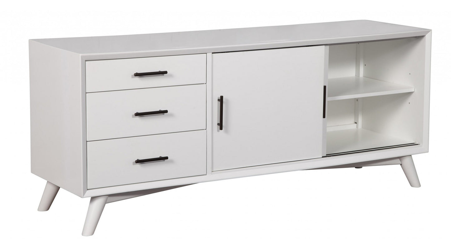 Mahogany Solid Wood Enclosed and Open Storage TV Stand