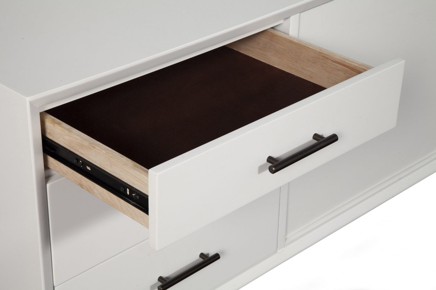 Mahogany Solid Wood Enclosed and Open Storage TV Stand