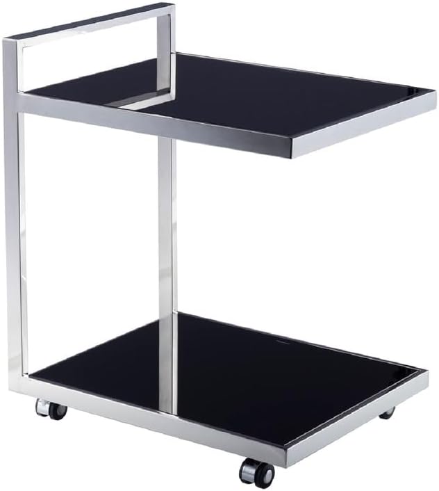 Luxe Collection Glass & Steel Serving Table