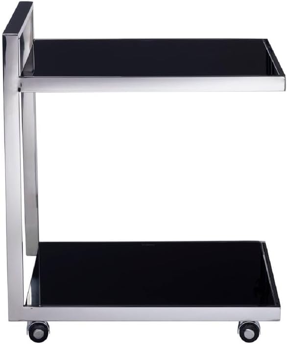 Luxe Collection Glass & Steel Serving Table
