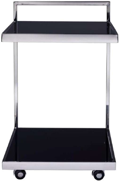 Luxe Collection Glass & Steel Serving Table