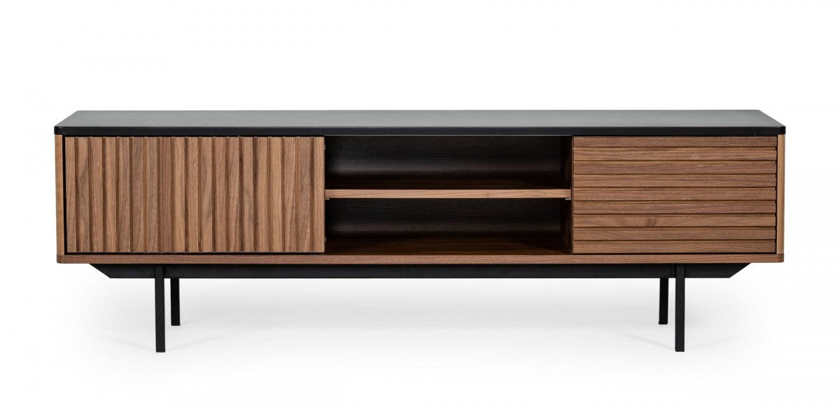Wood Open and Enclosed Storage TV Stand