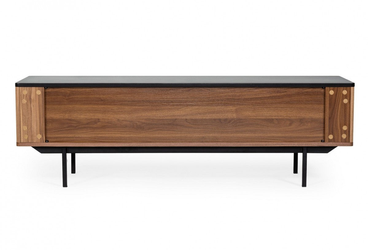 Wood Open and Enclosed Storage TV Stand