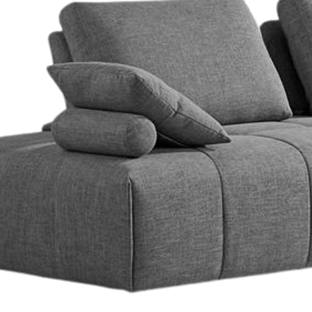 Polyester Modular L Shaped Two Piece Sofa and Chaise Sectional and Toss Pillows