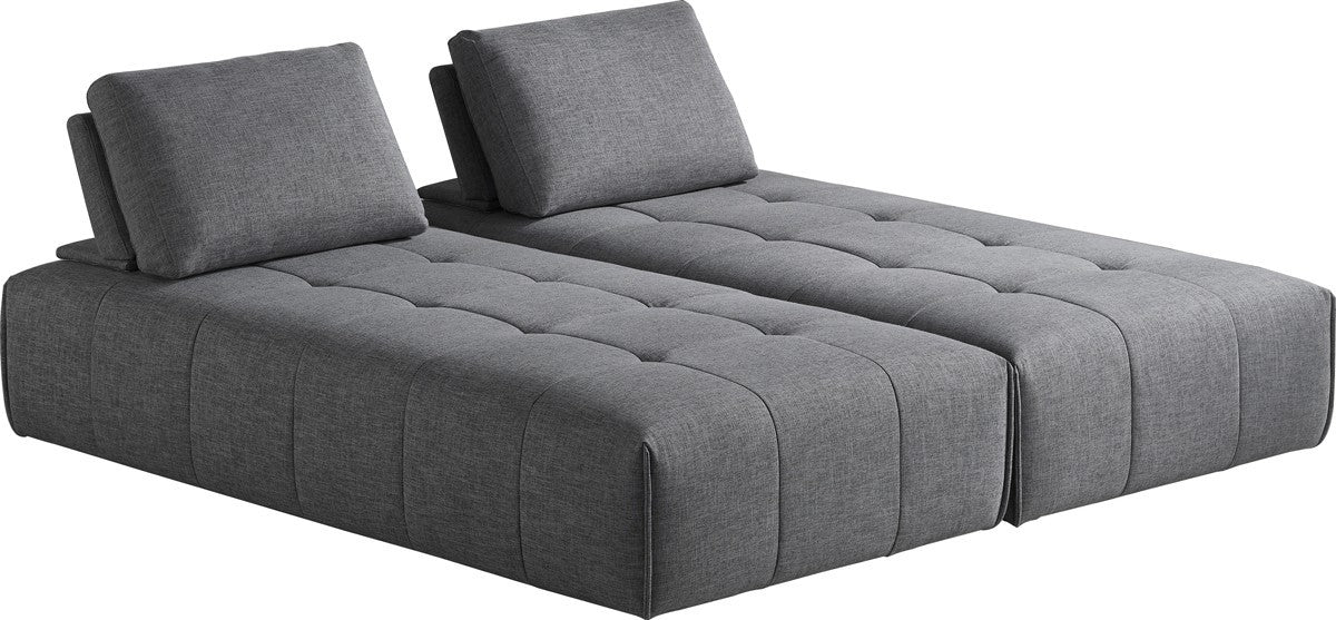 Polyester Modular L Shaped Two Piece Sofa and Chaise Sectional and Toss Pillows