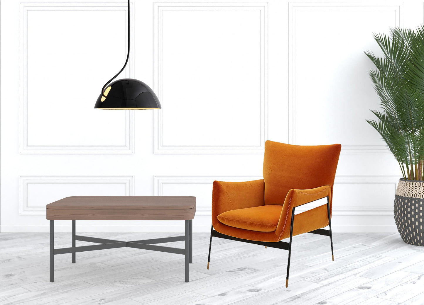 Velvet Wingback Chair