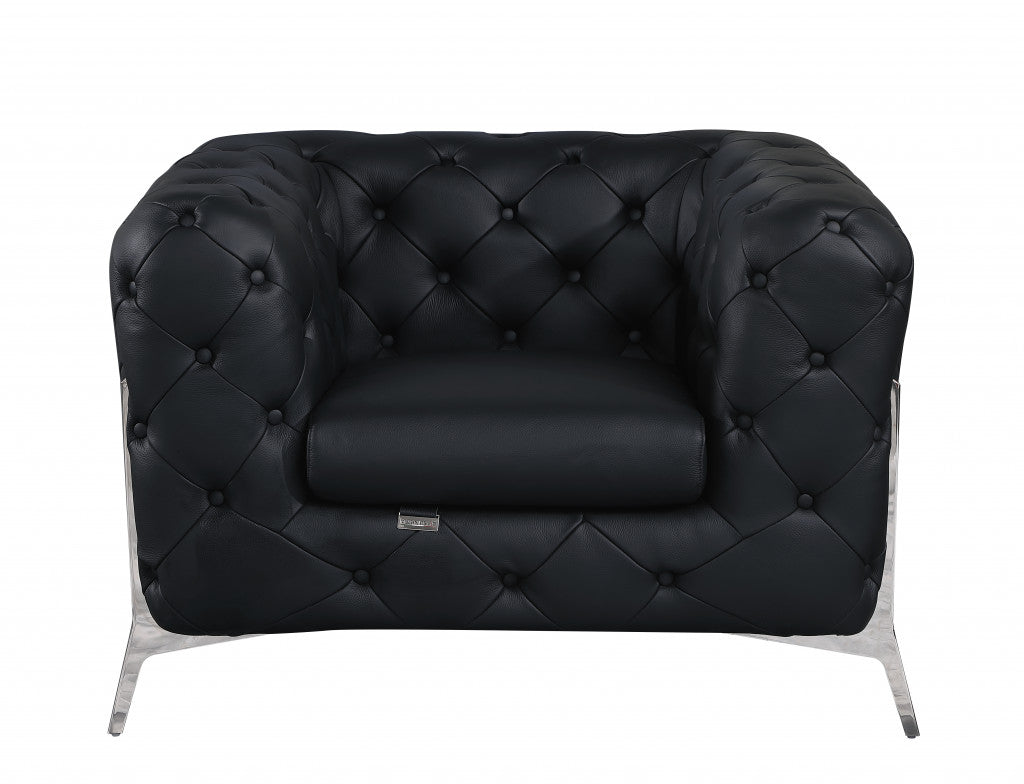 Italian Leather Tufted Chesterfield Chair