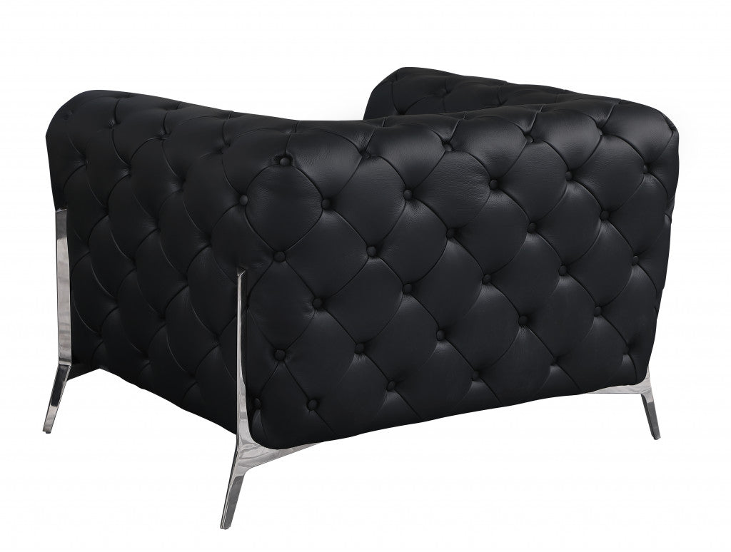 Italian Leather Tufted Chesterfield Chair