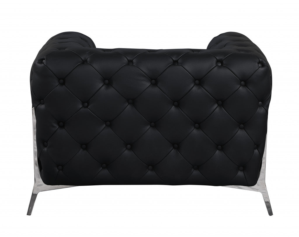 Italian Leather Tufted Chesterfield Chair