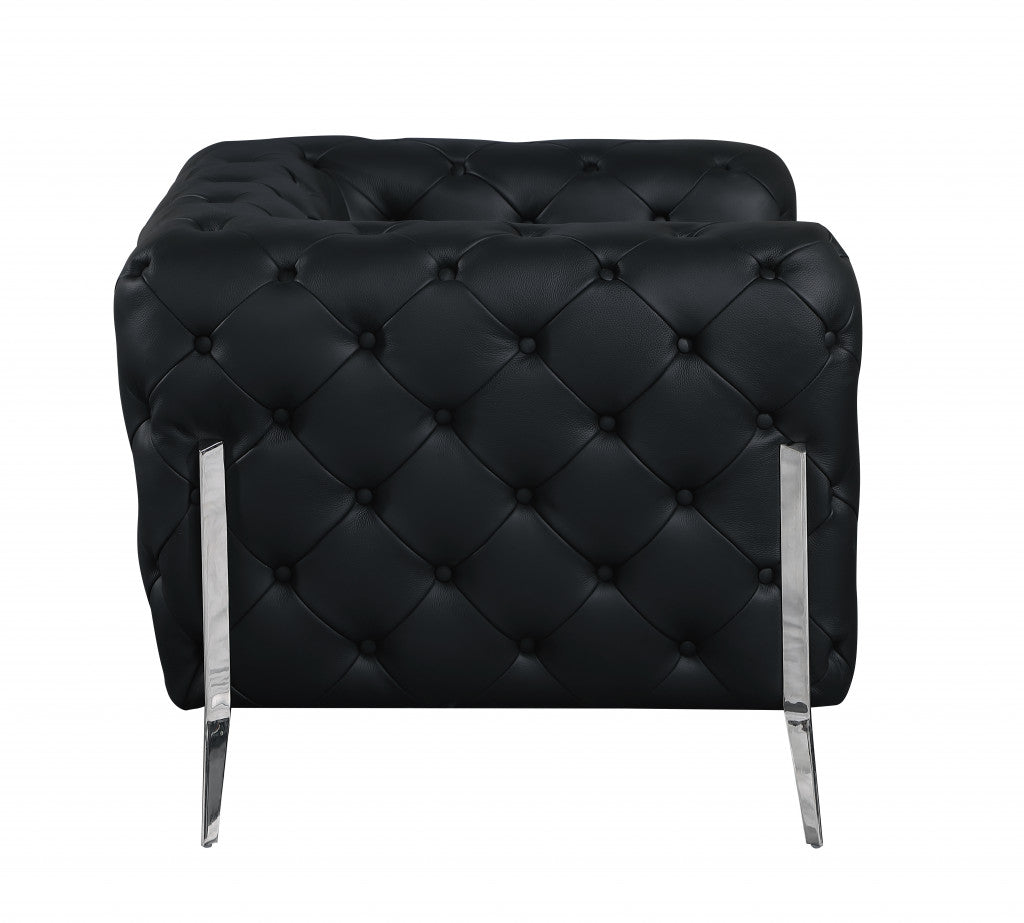 Italian Leather Tufted Chesterfield Chair