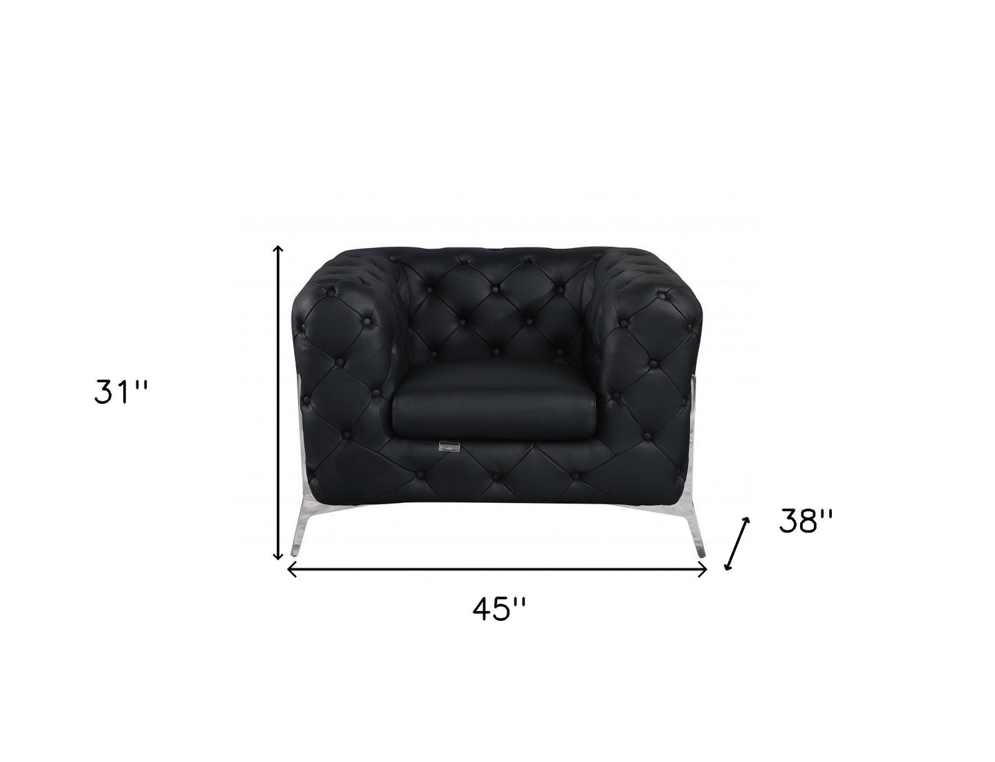 Italian Leather Tufted Chesterfield Chair