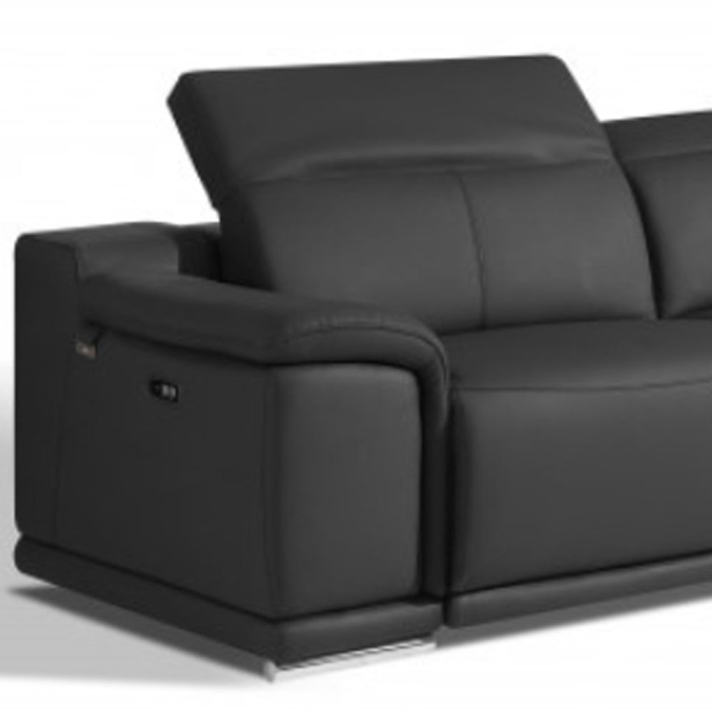 Two Piece Indoor Italian Leather Five Person Seating Set