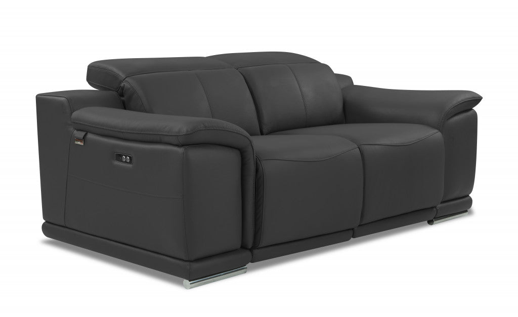 Italian Leather Power Reclining Loveseat
