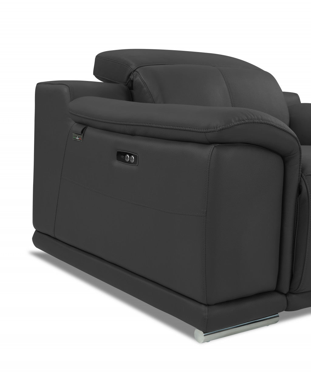 Italian Leather Power Reclining Loveseat