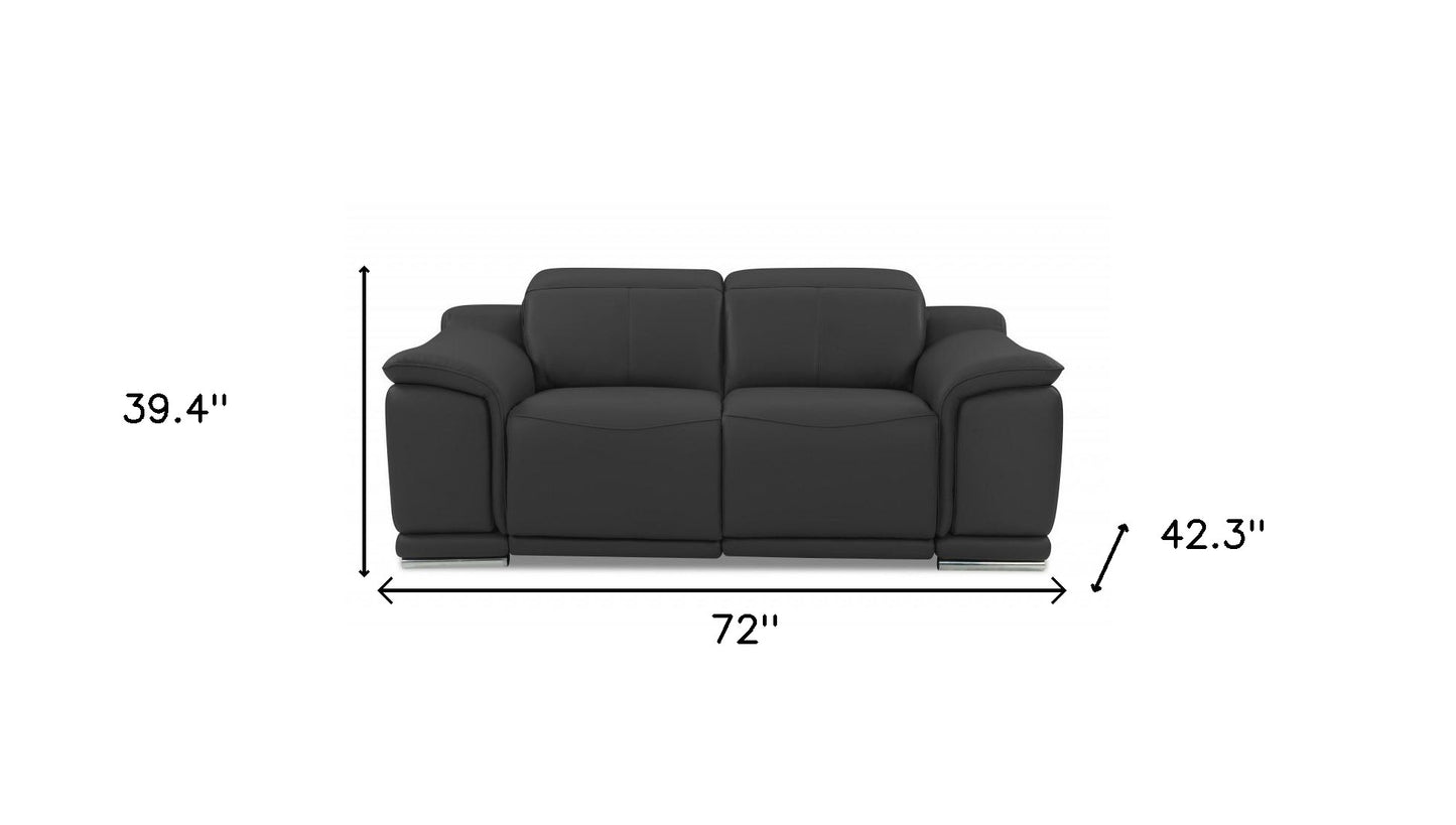 Italian Leather Power Reclining Loveseat