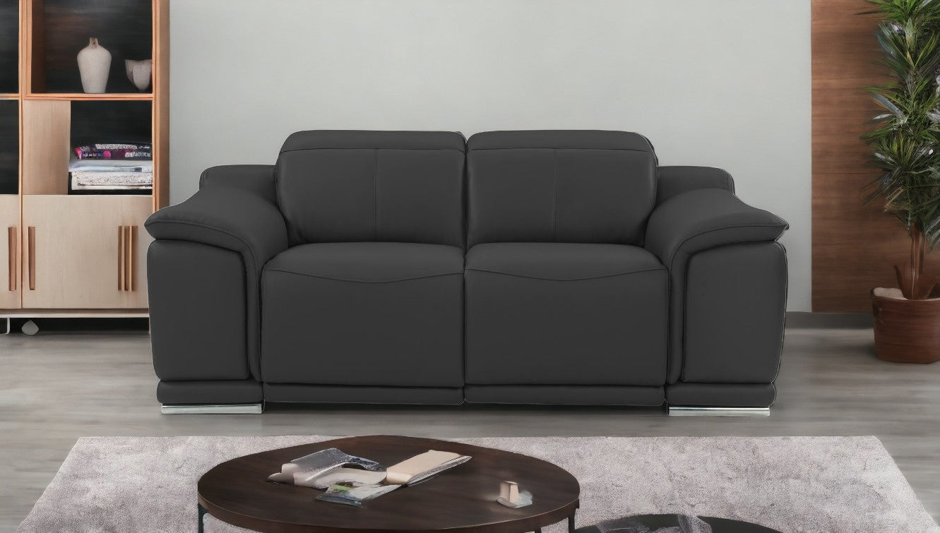 Italian Leather Power Reclining Loveseat
