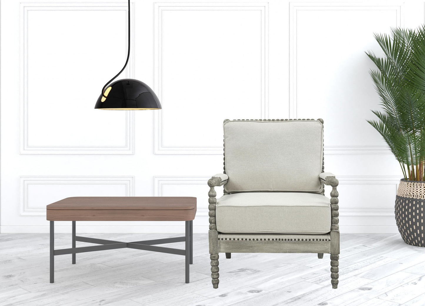 Linen Club Chair