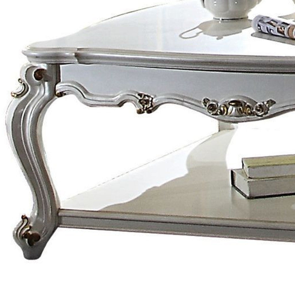 Wood Coffee Table with Shelf