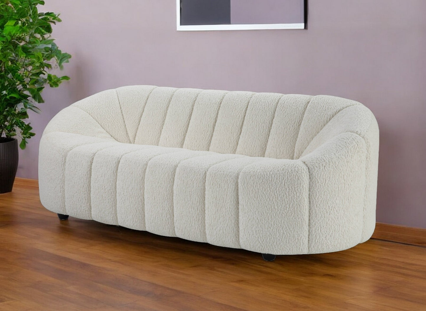 Sherpa Sofa with Black Legs