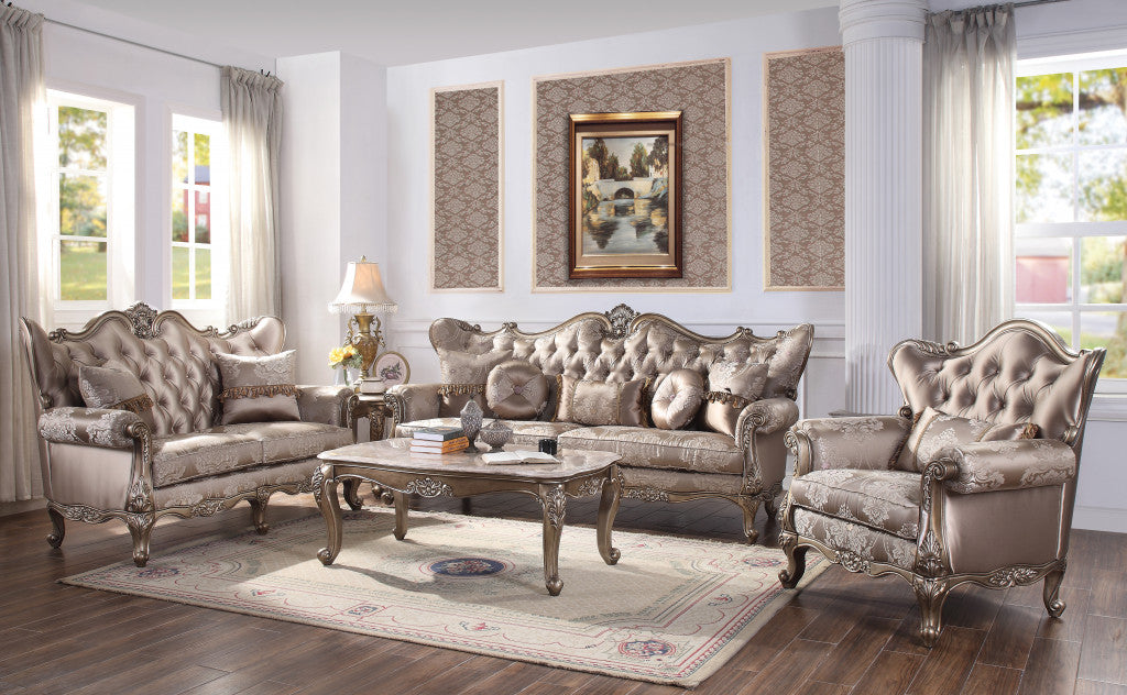 Fabric Floral Tufted Arm Chair and Toss Pillow