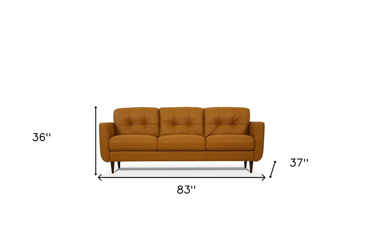 Leather Sofa with Black Legs