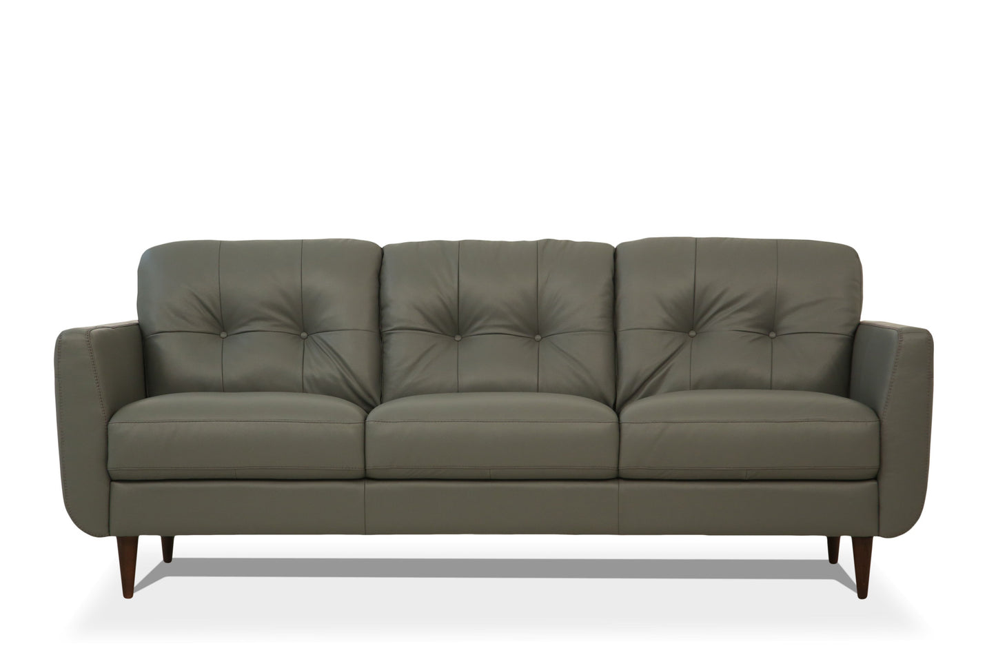 Leather Sofa with Black Legs