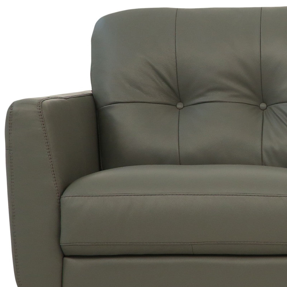 Leather Sofa with Black Legs