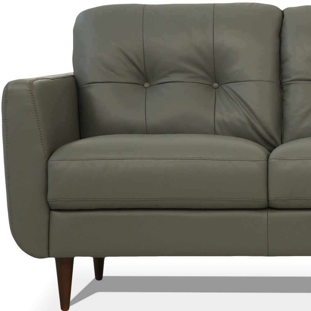 Leather Sofa with Black Legs