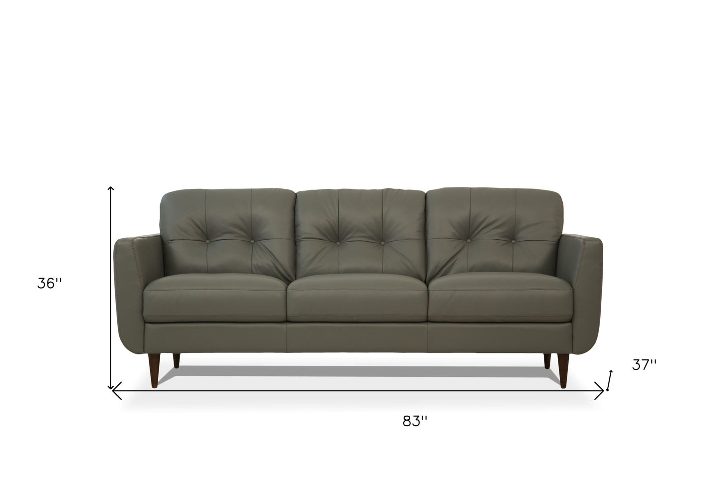 Leather Sofa with Black Legs