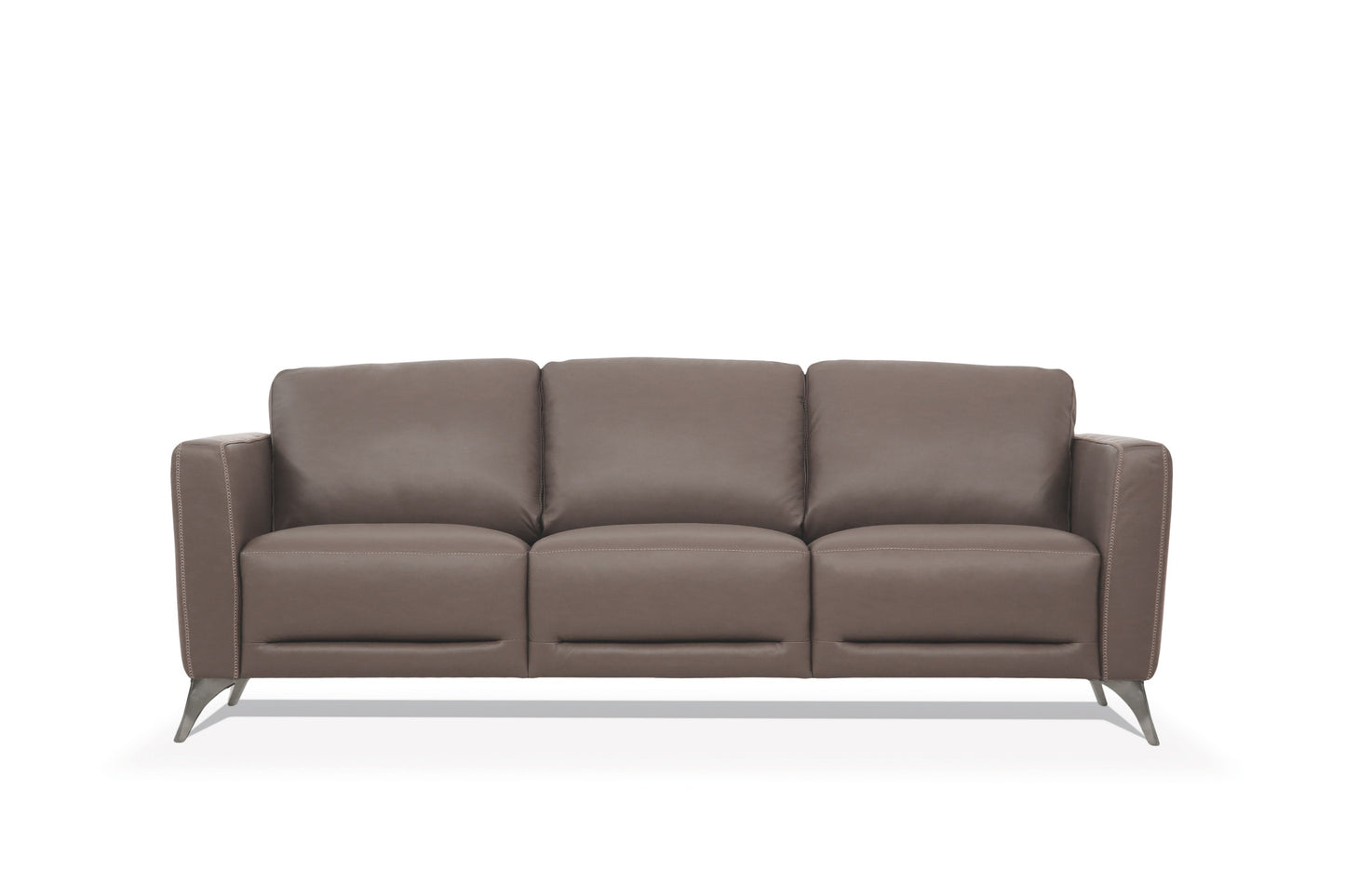 Leather Sofa with Black Legs