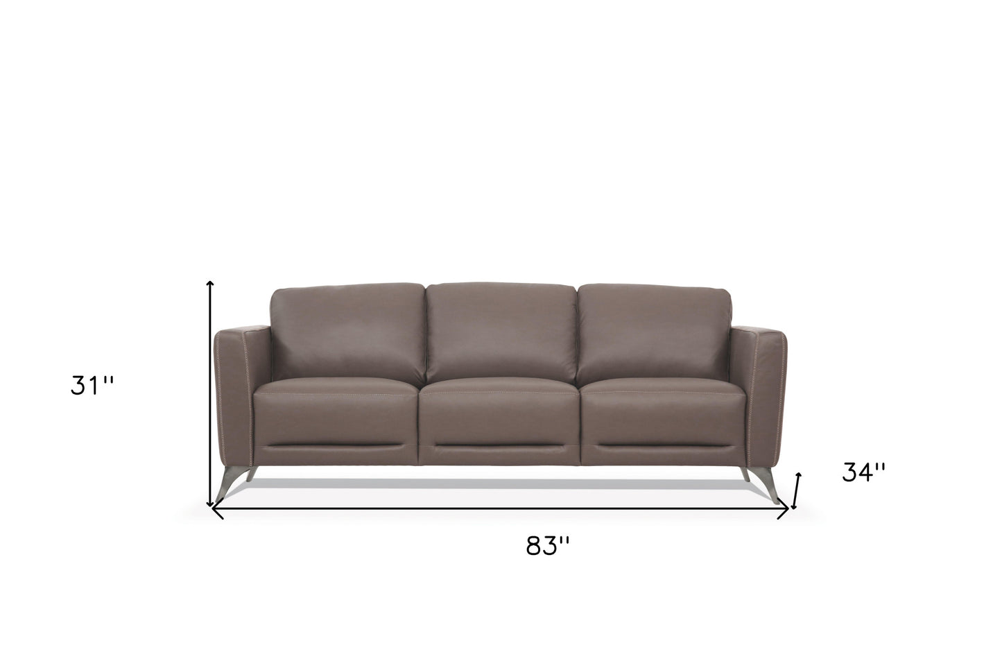 Leather Sofa with Black Legs