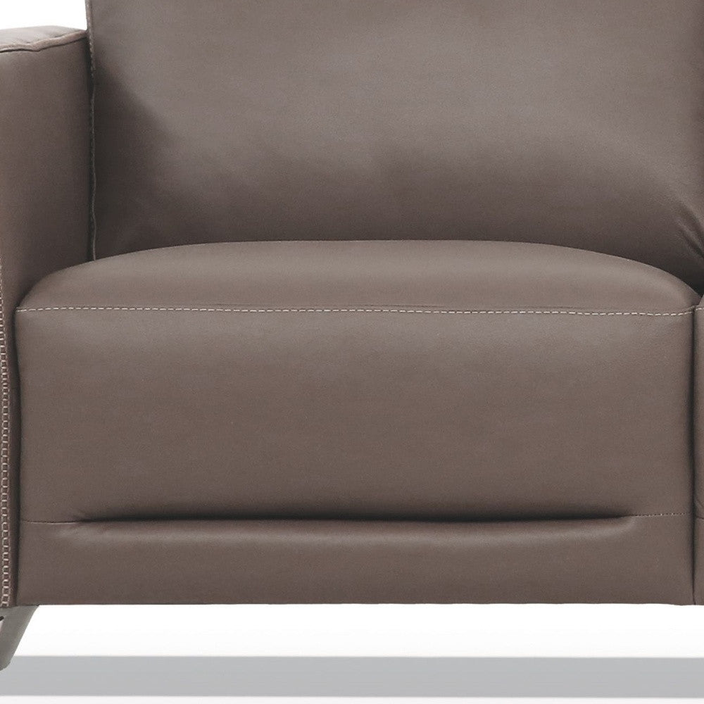 Leather Sofa with Black Legs
