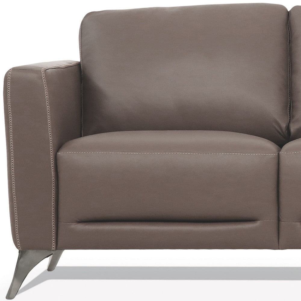 Leather Sofa with Black Legs