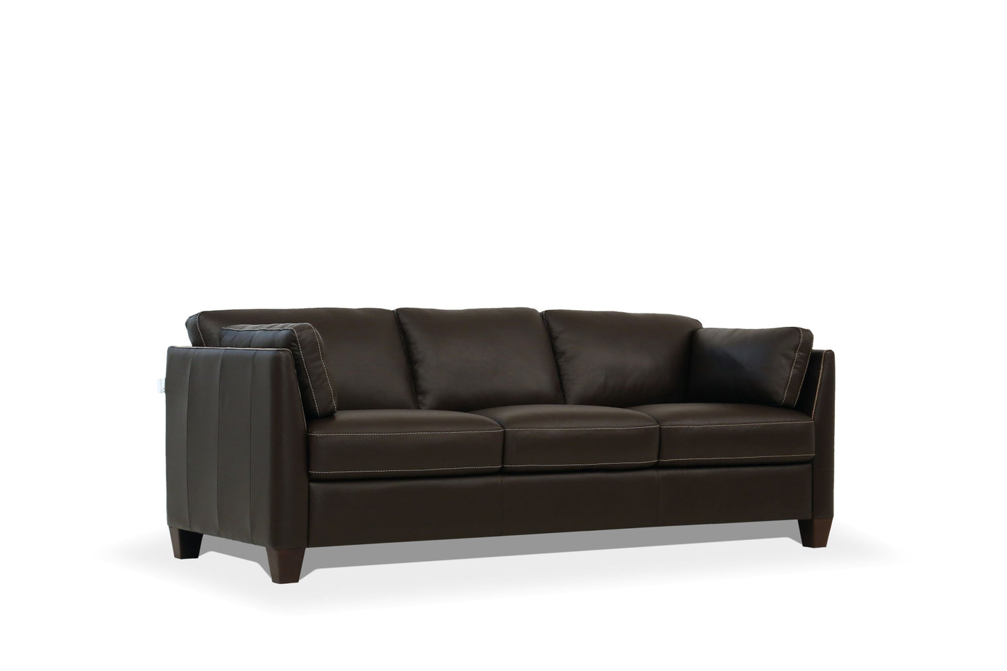 Leather Sofa with Black Legs