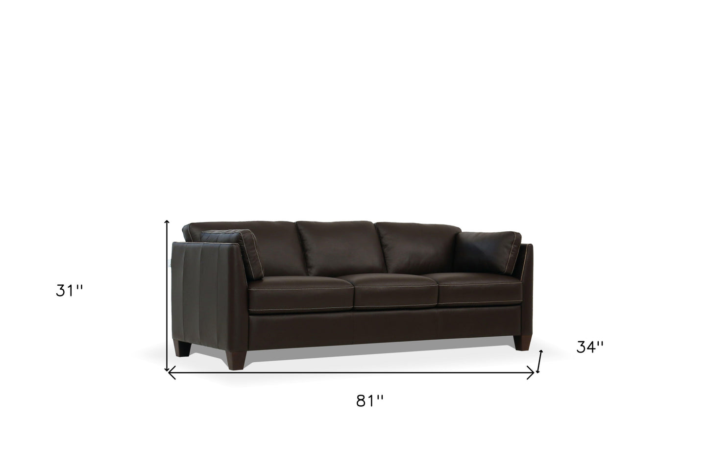 Leather Sofa with Black Legs